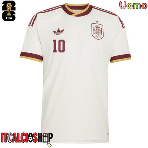 Spagna Dani Olmo #10 Seconda Maglia Mondiali 2026 Manica Corta